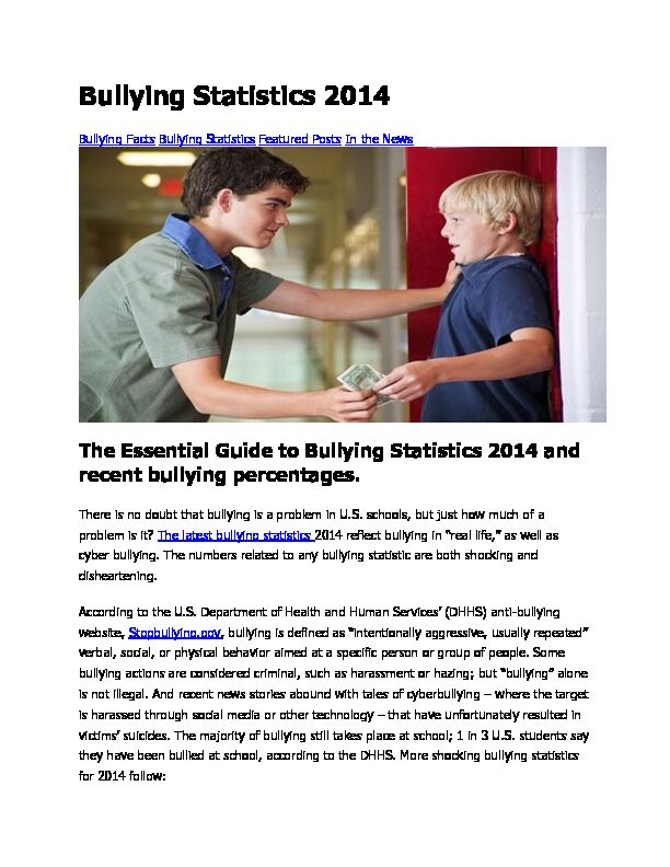 [PDF] Bullying Statistics 2014