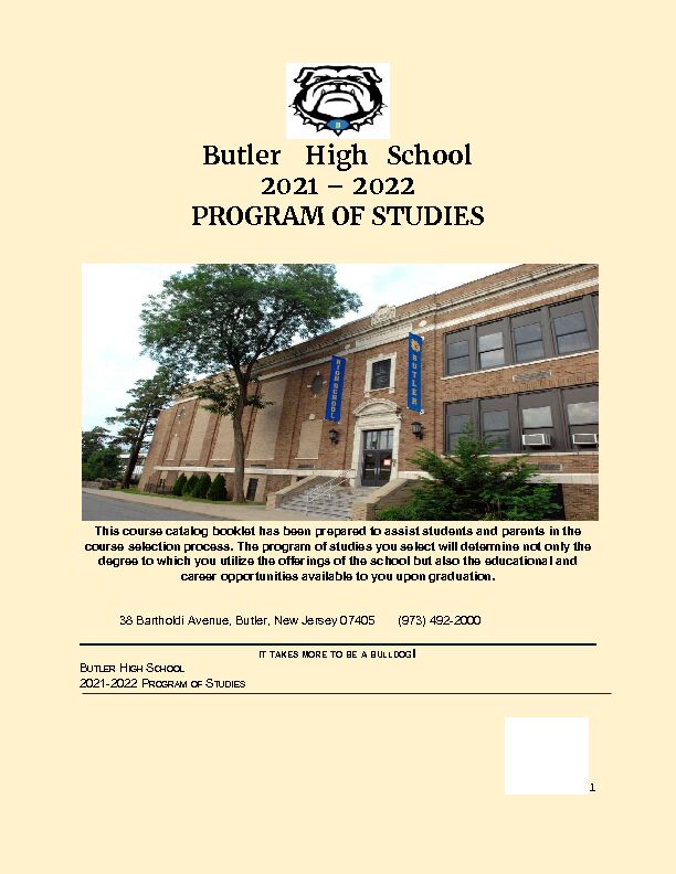 [PDF] Butler High School 2021 – 2022 PROGRAM OF STUDIES