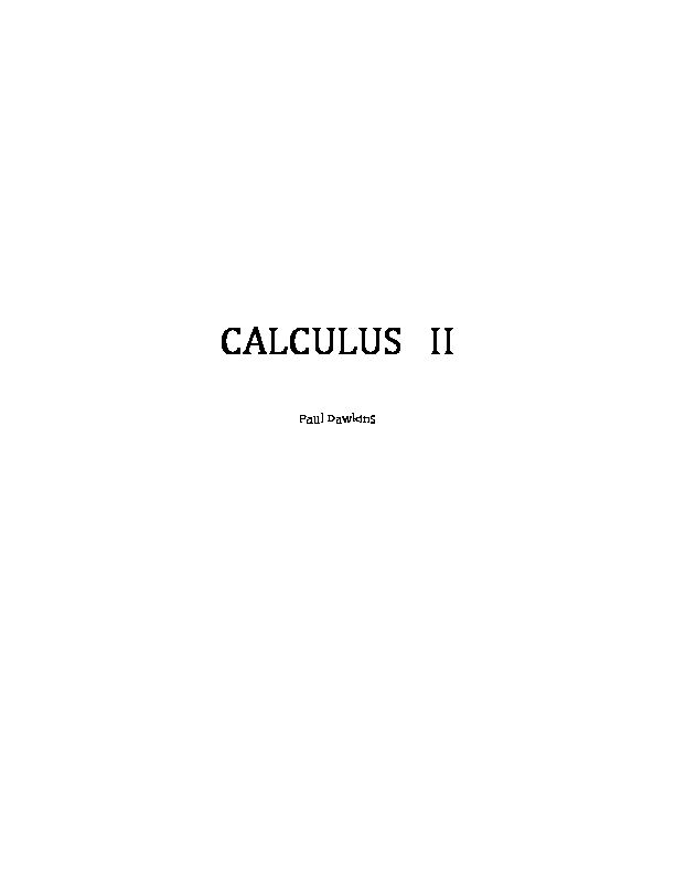 [PDF] CALCULUS II