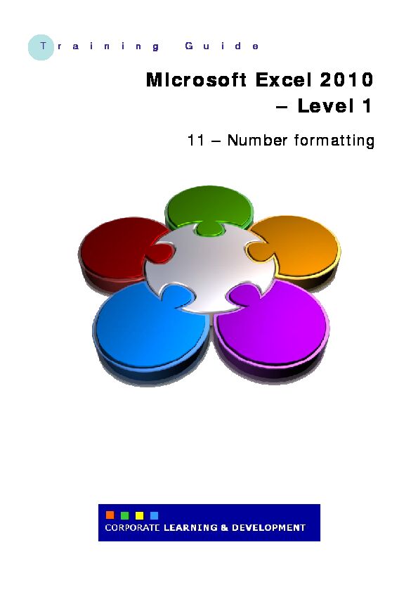 [PDF] Microsoft Excel 2010 – Level 1