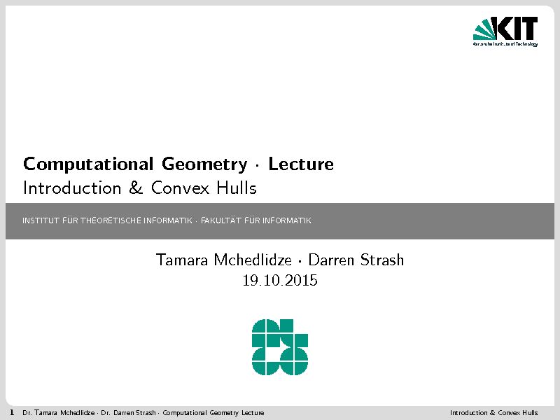 [PDF] Computational Geometry · Lecture Introduction & Convex Hulls
