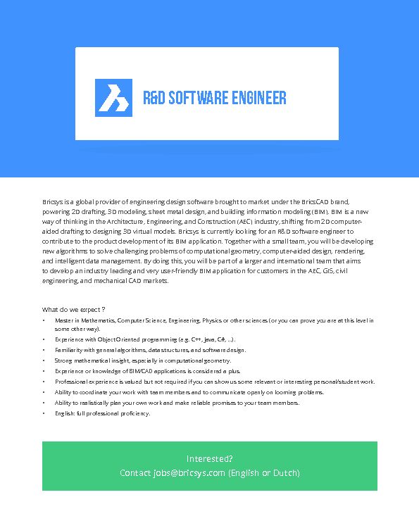 [PDF] R&D software engineeR - Bricsys