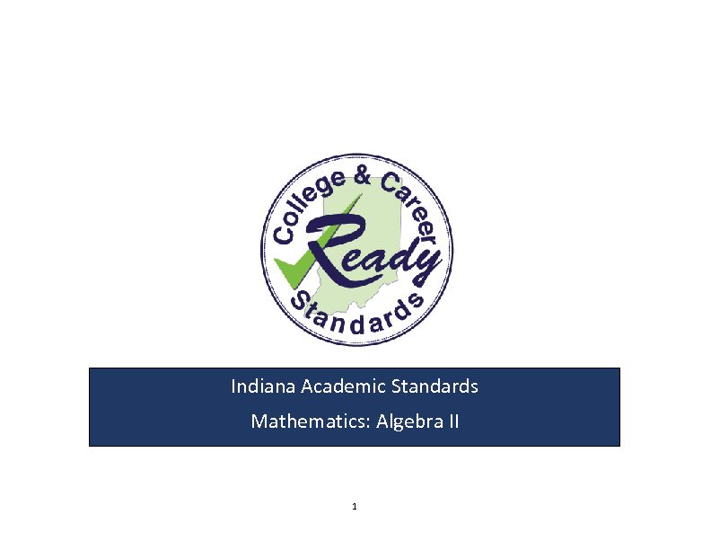 [PDF] Algebra II Indiana Academic Standards Mathematics INgov