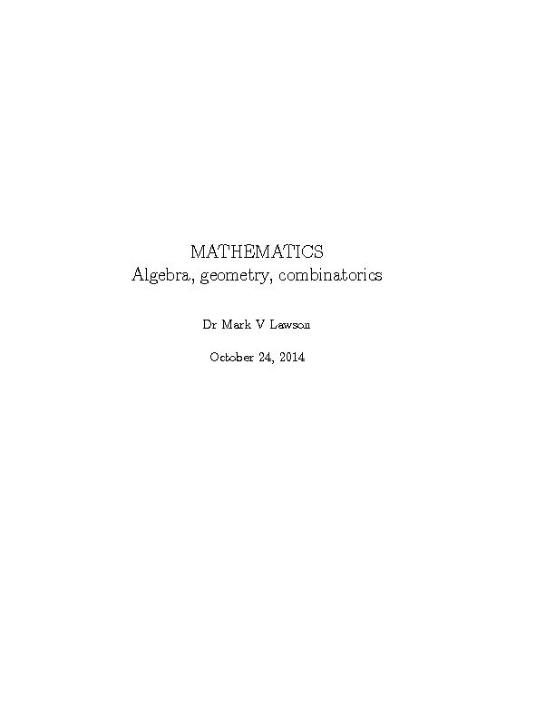 [PDF] MATHEMATICS Algebra, geometry, combinatorics