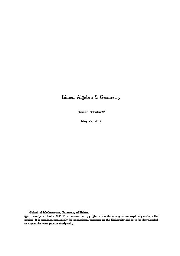 [PDF] Mathematical Tripos: IA Algebra & Geometry (Part I) Contents