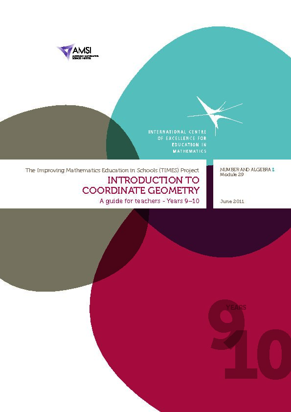 [PDF] INTRODUCTION TO COORDINATE GEOMETRY - Australian
