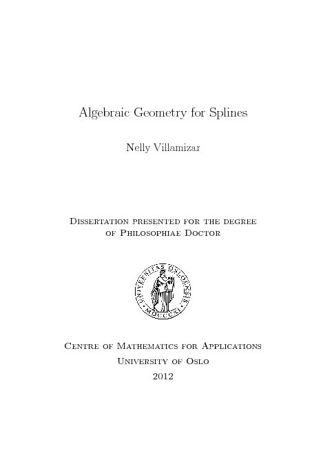 [PDF] Algebraic Geometry for Splines - UiO - DUO