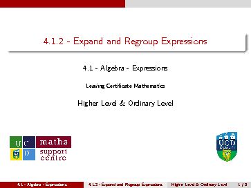 4.1.2 - Expand and Regroup Expressions