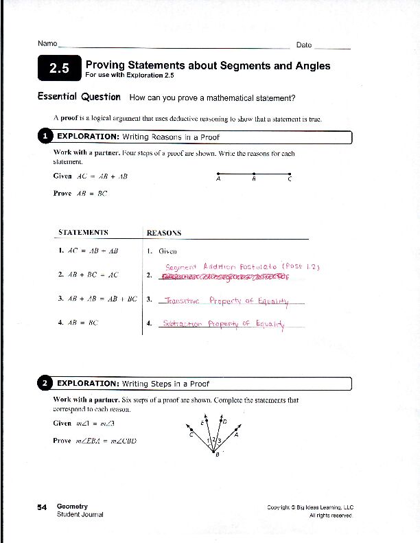 [PDF] Proving Statements about Segments and Angles
