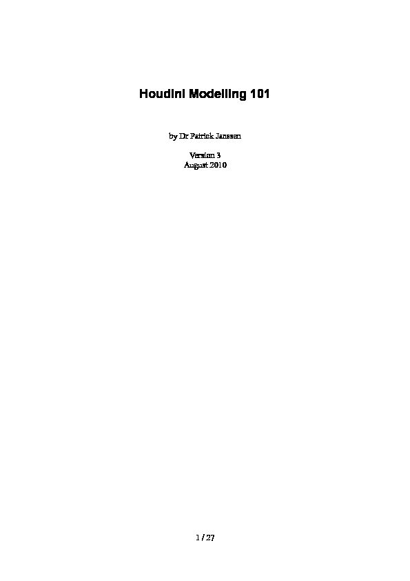 [PDF] Houdini Modelling 101 - Deborah R Fowler