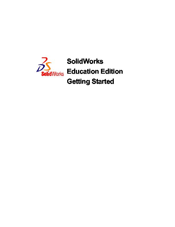 [PDF] SolidWorks Education Edition Getting Started