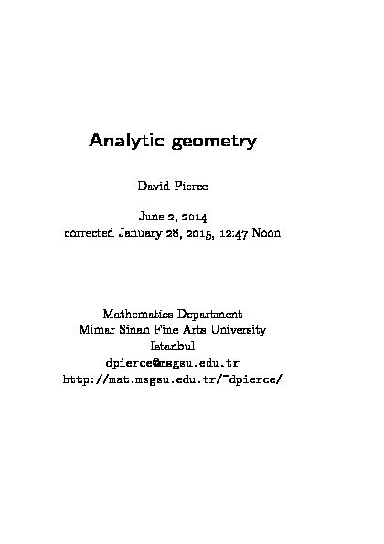 [PDF] Analytic geometry