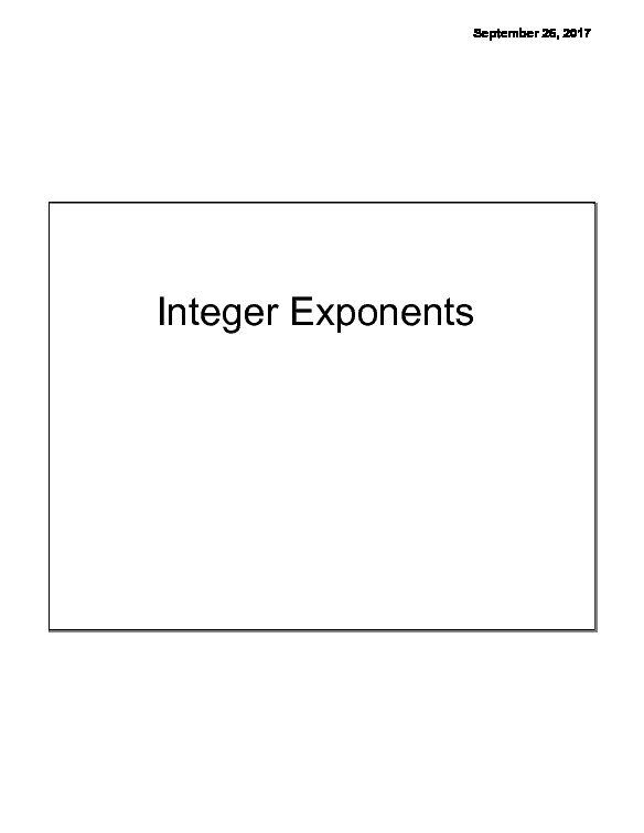 [PDF] Integer Exponents