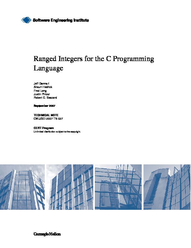 [PDF] Ranged Integers for the C Programming Language