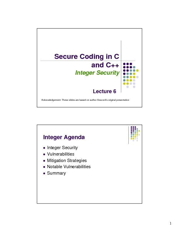 [PDF] Secure Coding in C and C  