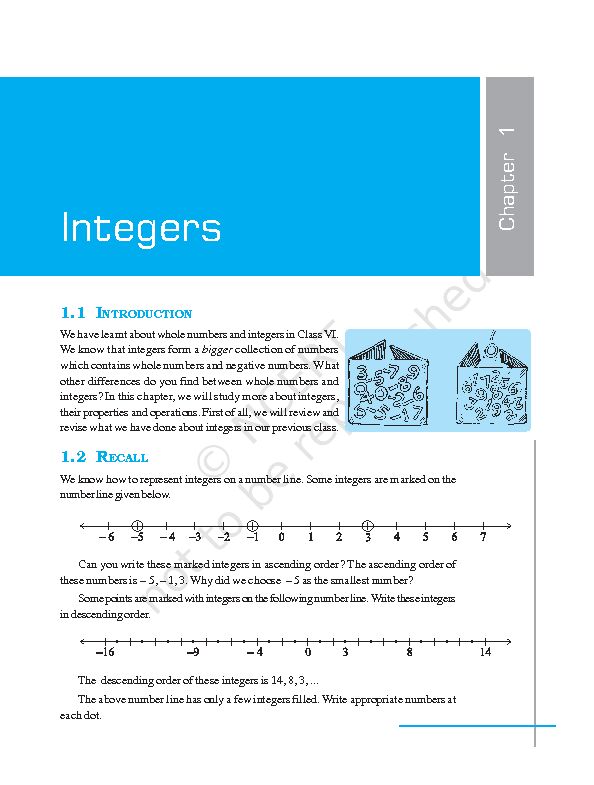 [PDF] Integers - NCERT