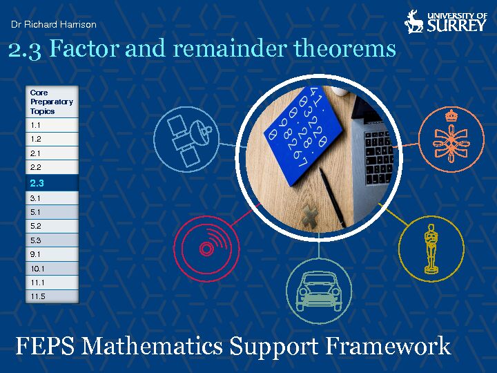 23 Factor and remainder theorems