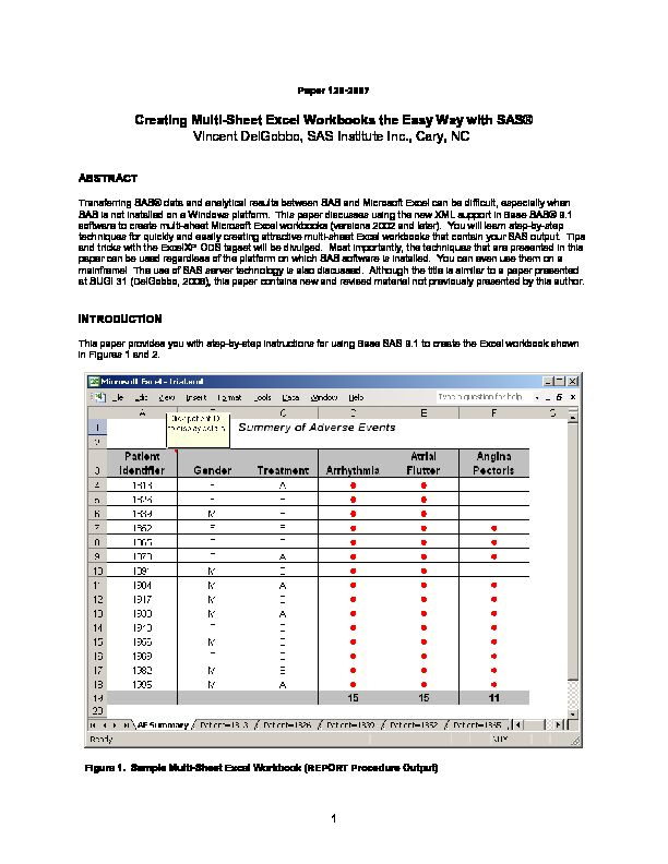 Creating Multi-Sheet Excel Workbooks the Easy Way with SAS®