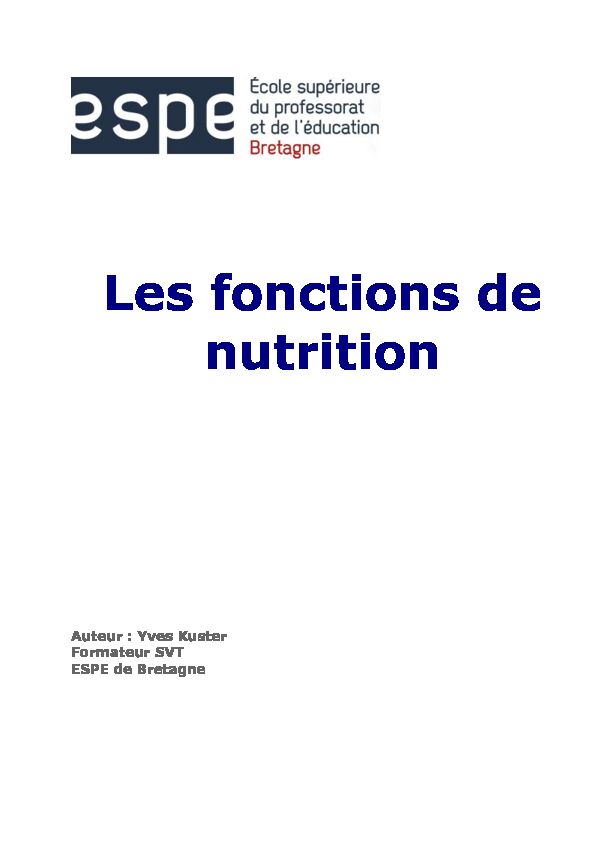 [PDF] Les fonctions de nutrition