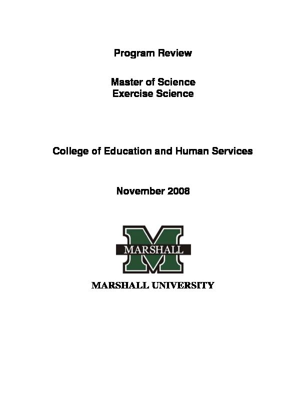 [PDF] Program Review Master of Science Exercise Science  - Huntington