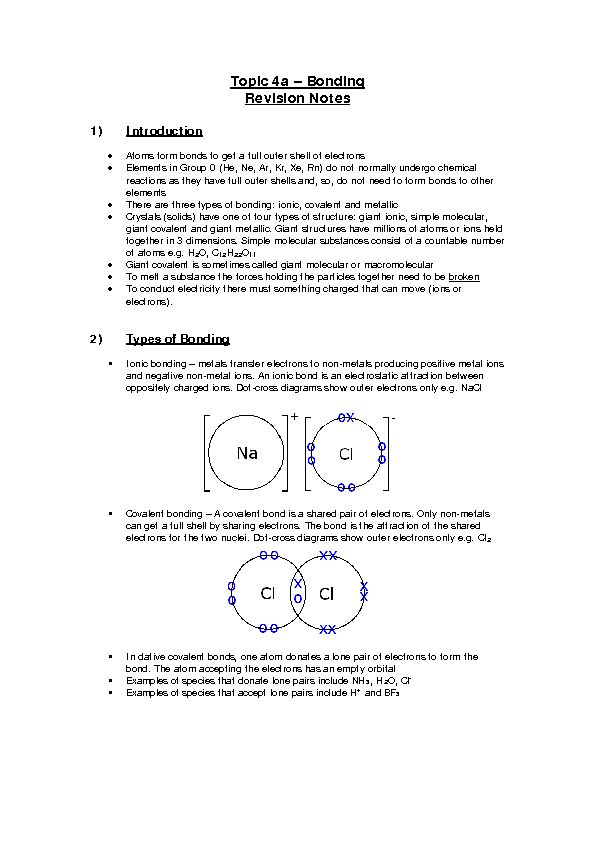 [PDF] Topic 3 – Bonding and Structure - Physics & Maths Tutor