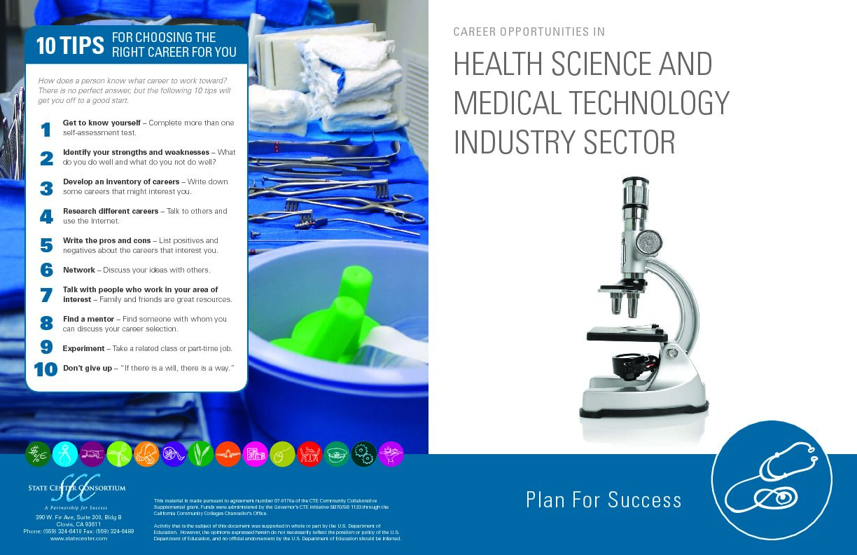 HEALTH SCIENCE AND MEDICAL TECHNOLOGY INDUSTRY