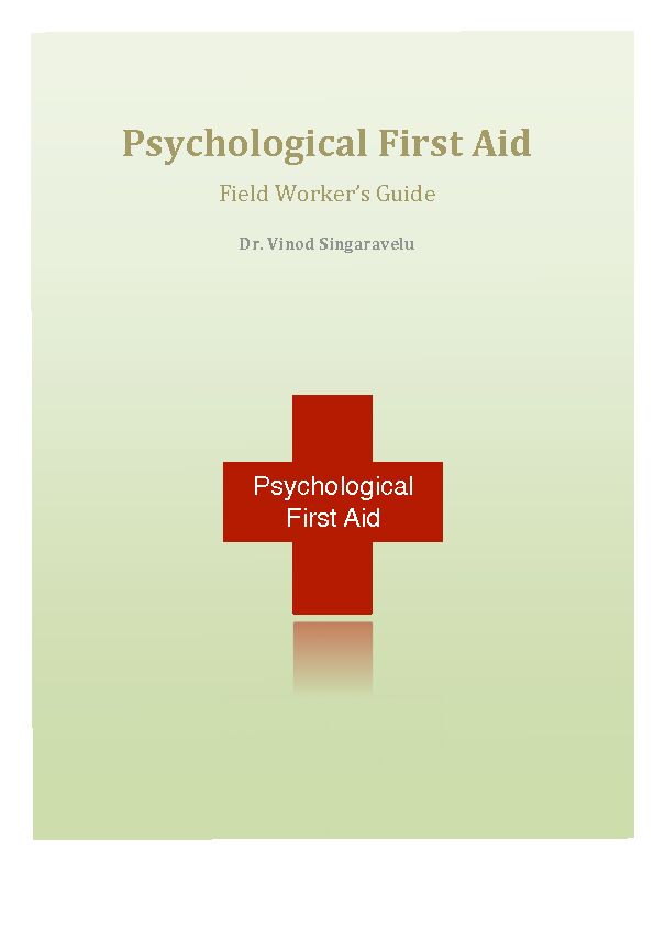 [PDF] Psychological First Aid - Disaster Relief