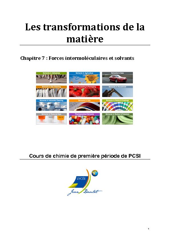 [PDF] Les transformations de la matière - Chimie en PCSI
