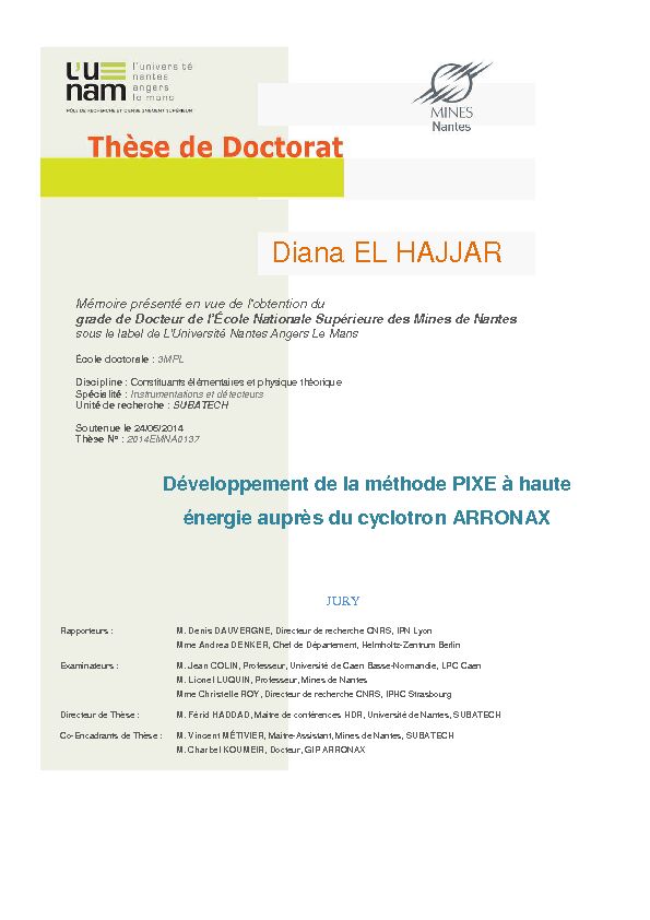 [PDF] Diana EL HAJJAR - Thèses