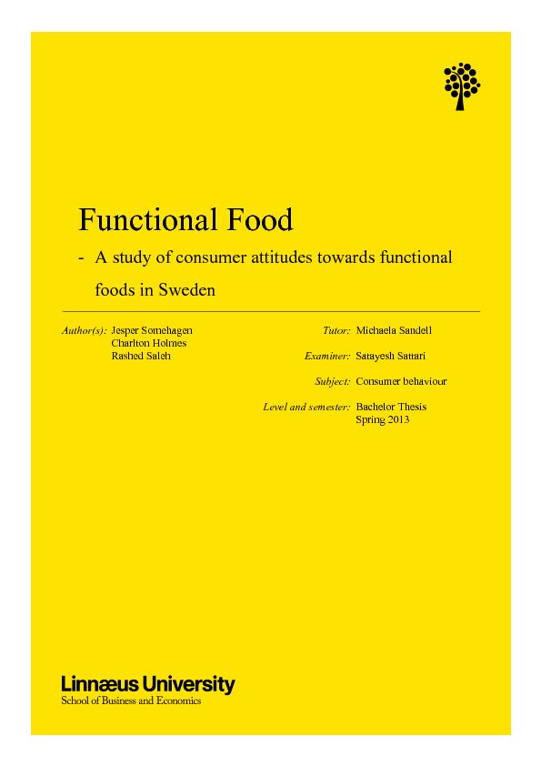 [PDF] Functional Food - DiVA portal