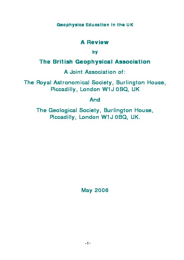 [PDF] Geophysics Education in the UK - The Royal Astronomical Society