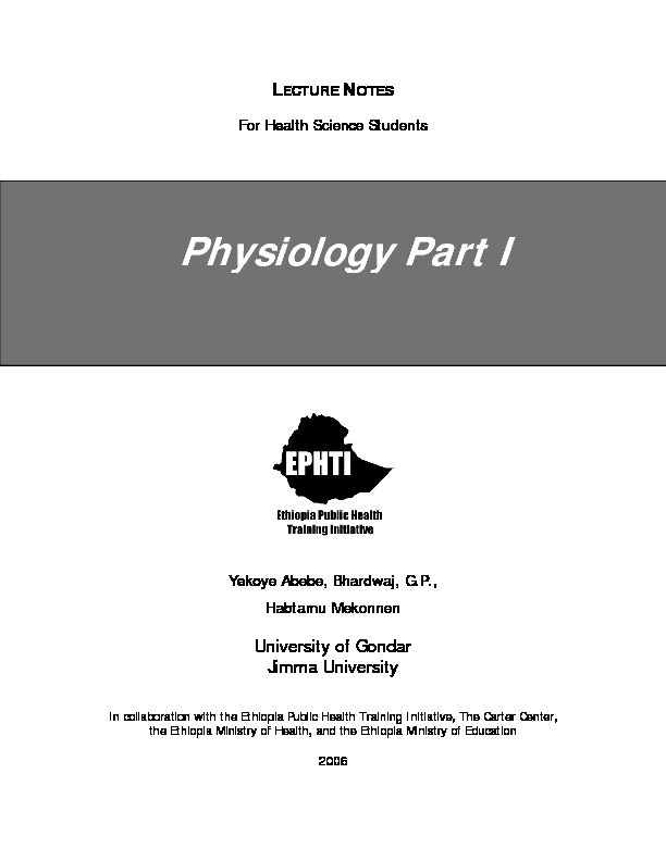 [PDF] Physiology Part I - The Carter Center