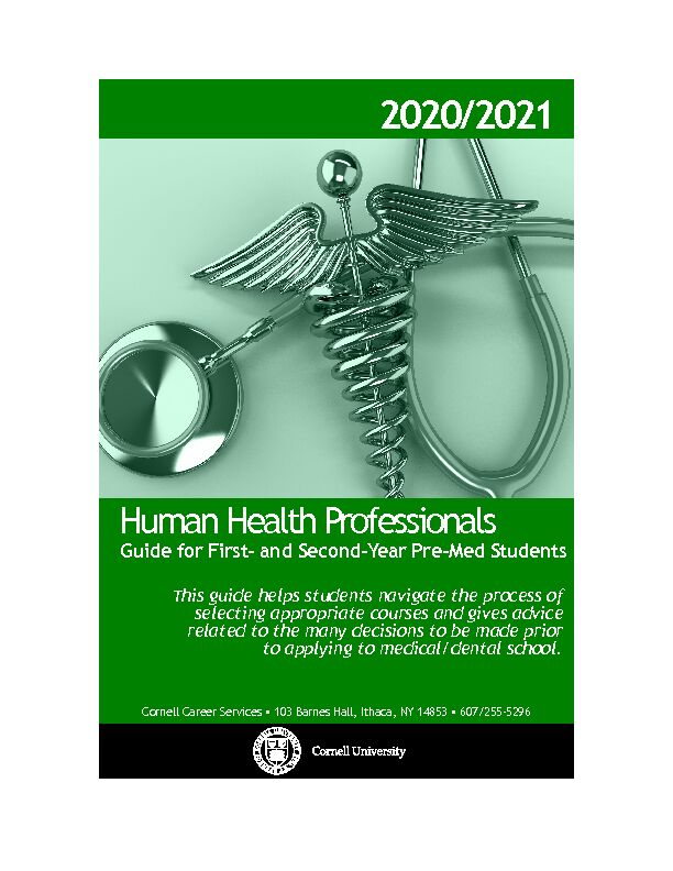 [PDF] 2020-21 First-Year Pre-Med Guide_forAccPDF - Student & Campus