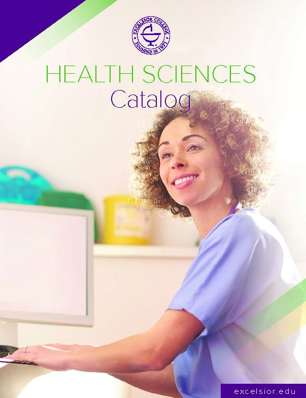 [PDF] HEALTH SCIENCES Catalog - Excelsior College