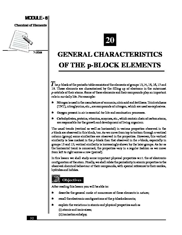 [PDF] THE p-BLOCK ELEMENTS - NIOS