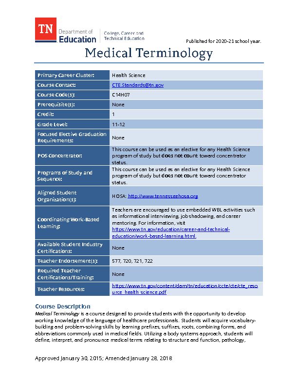 [PDF] Medical Terminology - TNgov