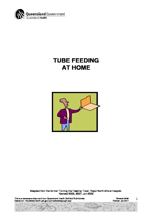 [PDF] Tube feeding at home - Queensland Health