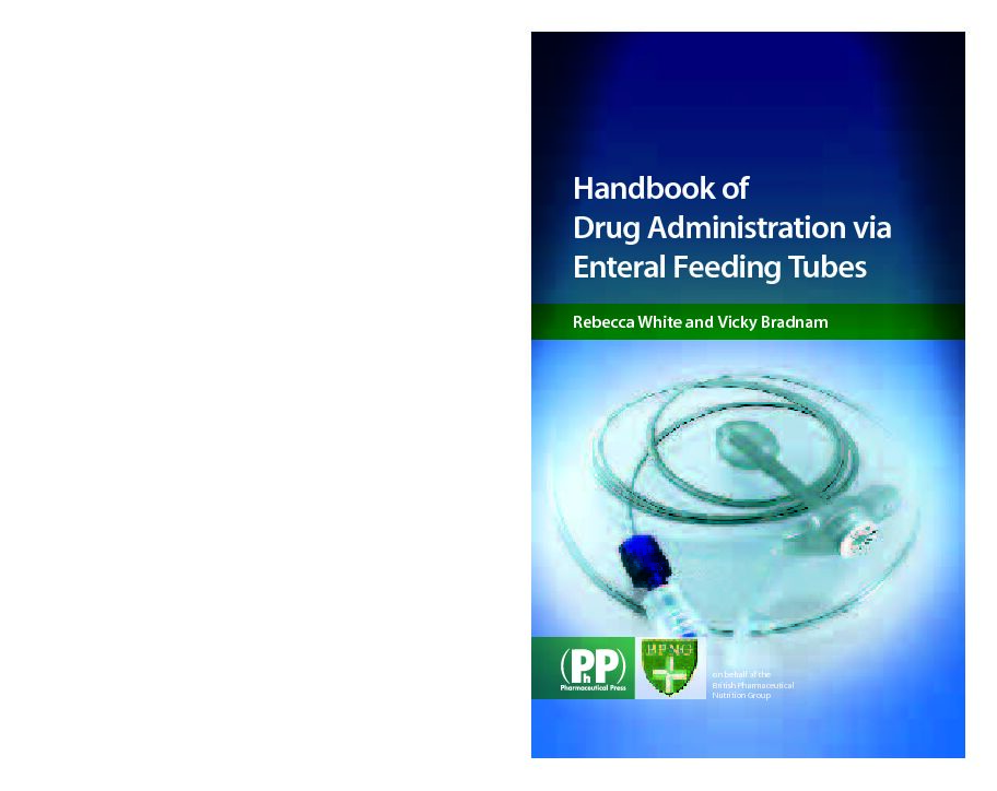 [PDF] Handbook of Drug Administration via Enteral Feeding Tubes