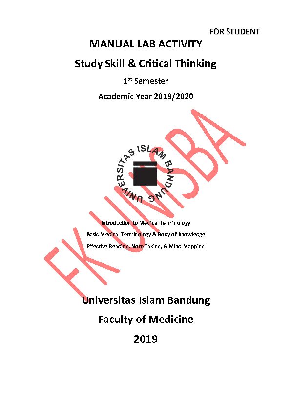 [PDF] MANUAL LAB ACTIVITY - Study Skill & Critical Thinking
