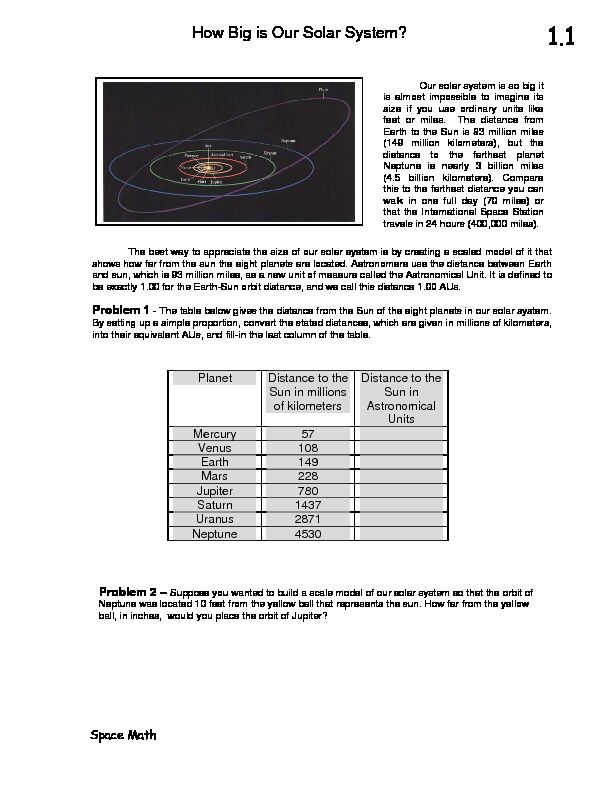 [PDF] Scale of the Solar System - NASA
