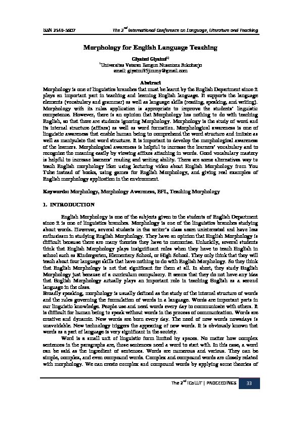 [PDF] Morphology for English Language Teaching - Publikasi Ilmiah UMS
