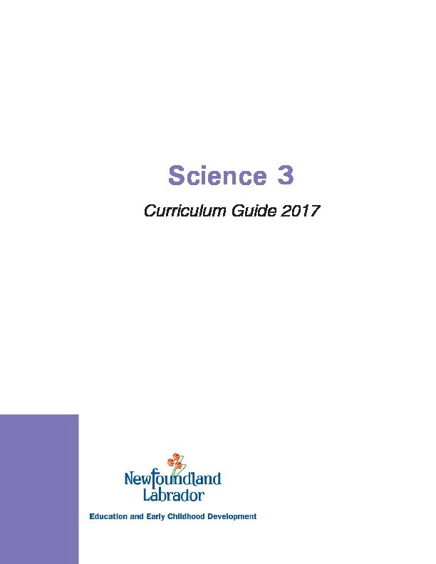 Science 3 Curriculum Guide 2017