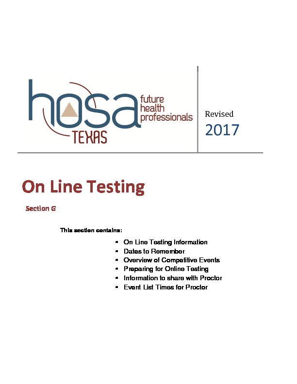 [PDF] HOSA Regional Competitions - Texas HOSA