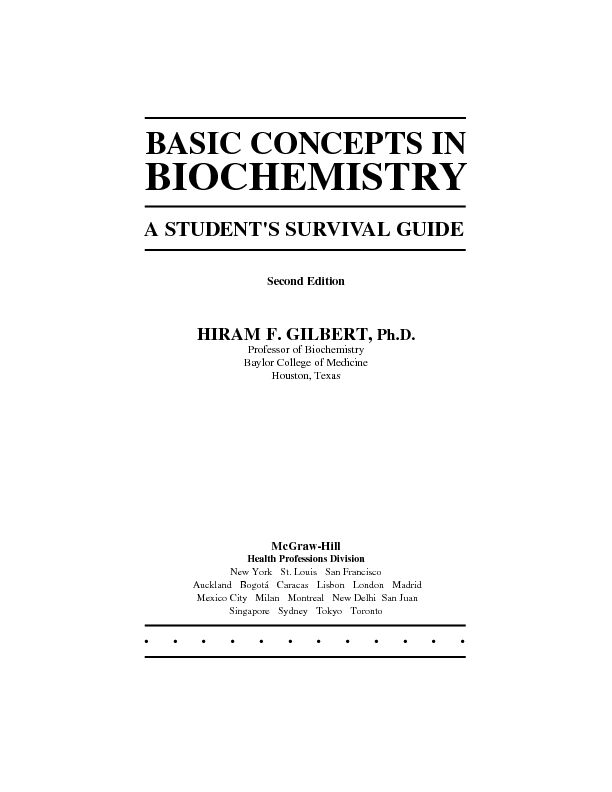 [PDF] Basic Concepts in Biochemistry - A Students Survival Guide