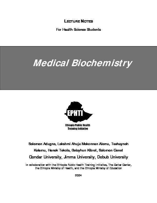 [PDF] Medical Biochemistry - The Carter Center