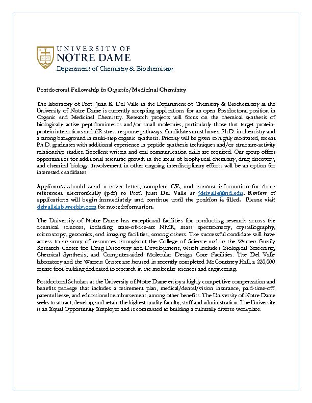 [PDF] Department of Chemistry & Biochemistry - DEL VALLE LAB
