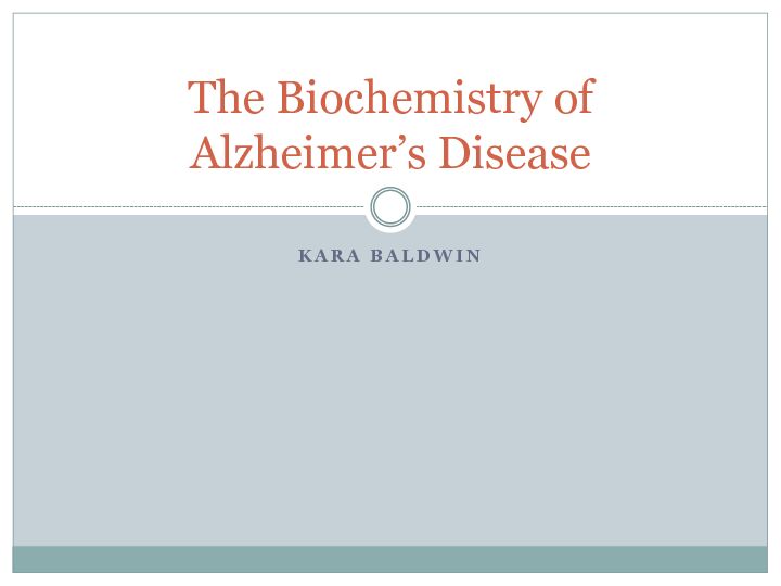 [PDF] Biochemistry & Alzheimers Disease - Barbados Underground