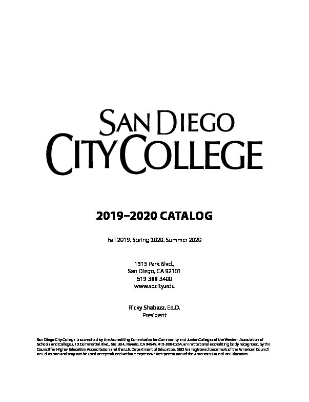 [PDF] 2019–2020 CATALOG - San Diego Community College District