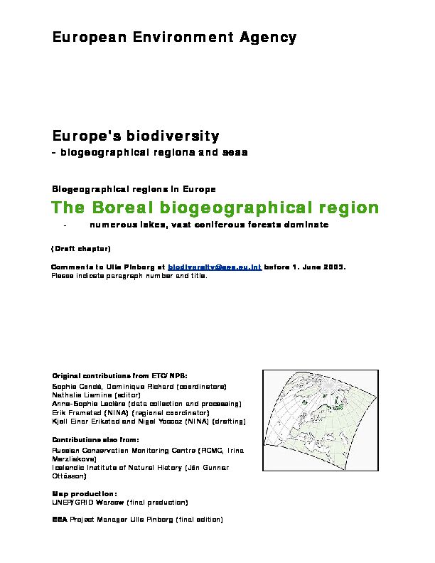 [PDF] The Boreal biogeographical region - European Environment Agency