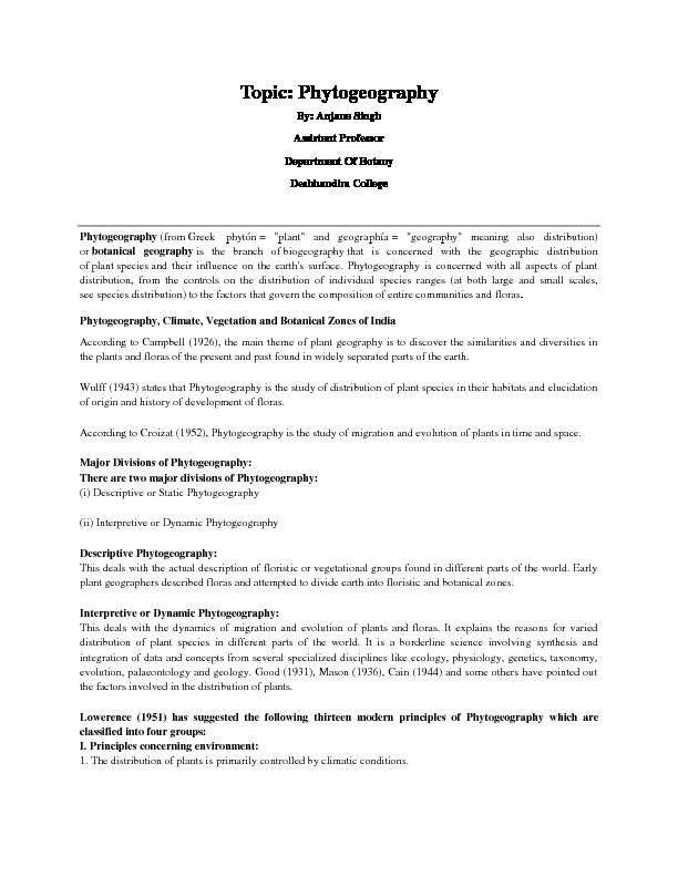 [PDF] Phytogeography - Deshbandhu College